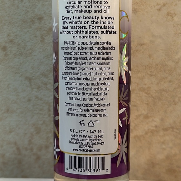 Pacifica CRUELTY FREE cosmic renew AHA & Hemp resurfacing tonic/toner 1/2 bottle - Picture 5 of 5